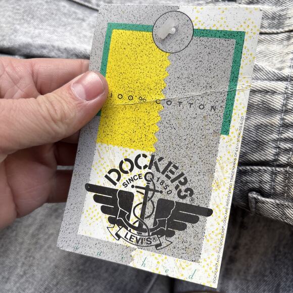 Deadstock 90s Dockers Jeans Black 29x32 Pleated Denim Levi’s Baggy Acid Vintage - Picture 11 of 16